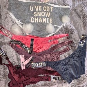 4 Vs bling sexy panties Victoria secret pink